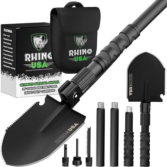 Rhino USA Survival Shovel with Pick - Military Style Entrenching Tool — Best products for off grid and campi for