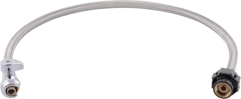 SharkBite 1/2 Inch Straight Stop x 7/8 Inch Ballcock Click Seal Toilet Connector x 16 Inch, Push to Connect Brass