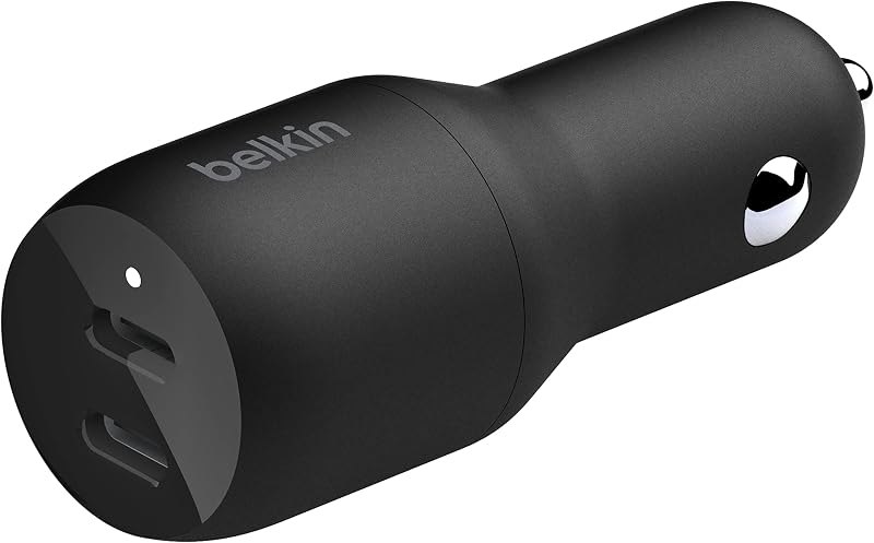 36-Watt Dual-USB Car Charger - Power Delivery 2 18W USB-C Ports with PPS Charging Apple iPhone 14, 14 Pro, 14 Pro Max