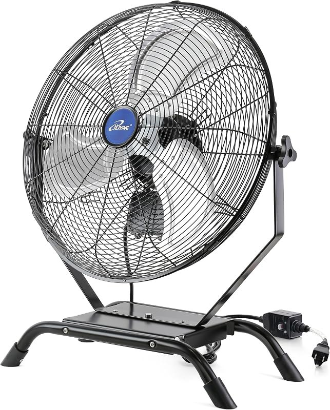 iLiving 20" Wall Mounted/Floor Stand Variable Speed Indoor/Outdoor Fan, Industrial grade for Patio, Greenhouse