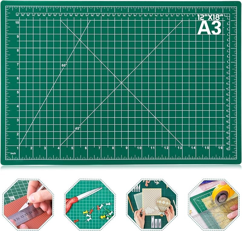 anezus Self Healing Sewing Mat, 12inch x 18inch Rotary Cutting Mat Double Sided 5-Ply Craft Cutting Board for Sewing