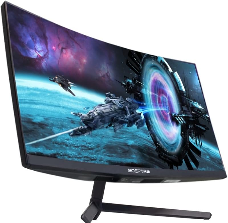 Sceptre Curved 27" FHD 1080p Gaming Monitor up to 165Hz DisplayPort 144Hz HDMI Edge-Less AMD FreeSync Premium