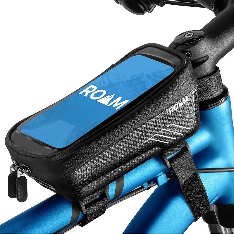 Roam Bike Universal Phone Holder + Waterproof Zipper Storage Case - Fits Smartphones Up To 4" x 7" - Velcro Strap