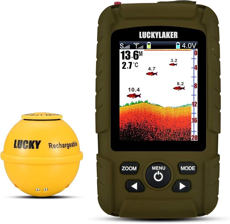 LUCKY Portable Sonar Fish Finder Boat Depth Fishing Fish Finders Waterproof Handheld Wireless Fishing Finder Kayak