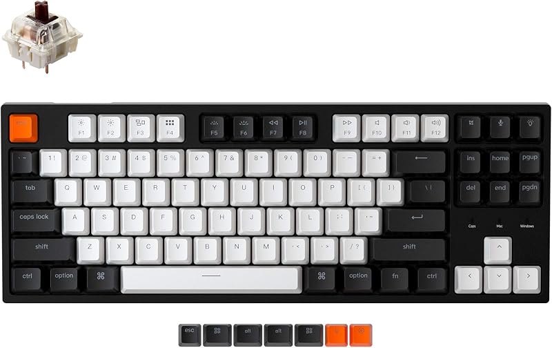 Keychron C1 Wired TKL Hot-Swappable Mechanical Keyboard, White Backlight — best mechanical quiet office keyboar for