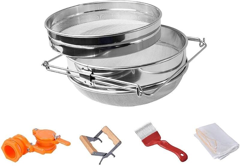 BeeCastle Double Sieve Honey Harvesting Starter Kit — best uncapping fork for uncapping fork