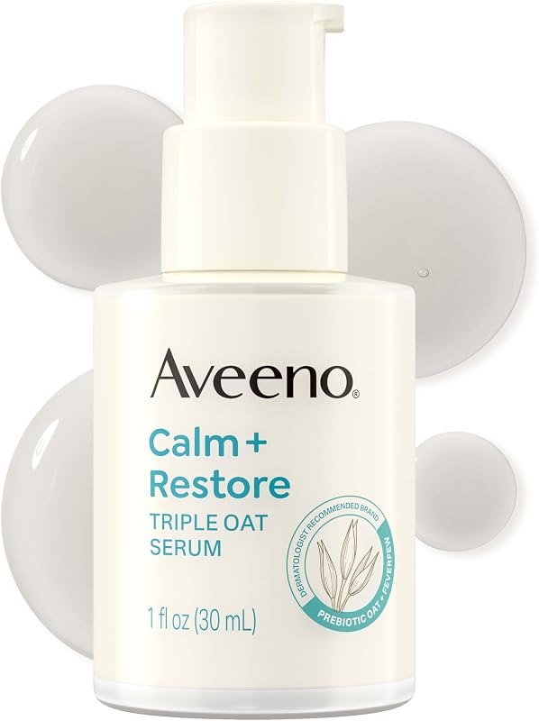 Aveeno Calm + Restore Triple Oat Face Serum, 1 fl. oz — Serums and balms for reactive skin. for serums balms reactive