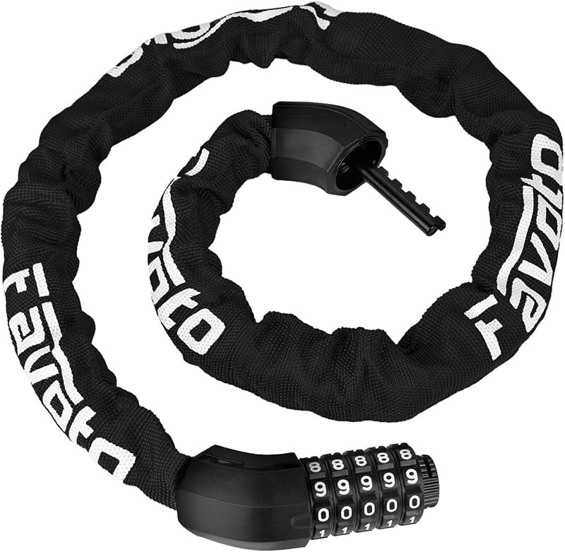 Favoto Bike Chain Lock, 5 Digit Combination Anti-Theft Bicycle Lock, 3.3 feet Long, Ideal for Outdoor Motorcycle