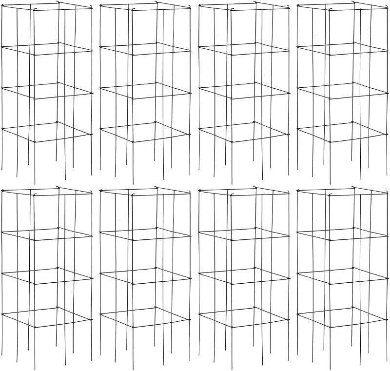 S AFSTAR 4 Pack Folding Tomato Cages, 39 Inches Tall Square Plant Support Cage for Garden Climbing Plants Flowers