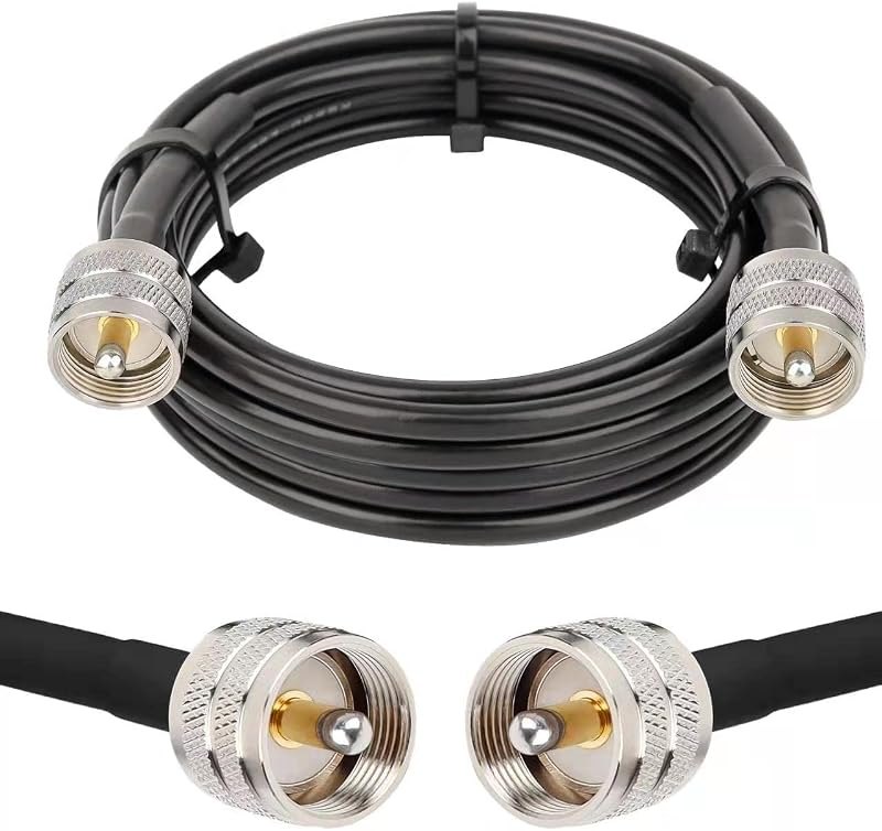 MOOKEERF PL259 UHF Coax Cable 15ft, CB Coax RG58 Male to Male for CB Radio, Ham Radio, Antenna Analyzer, SWR Meter —