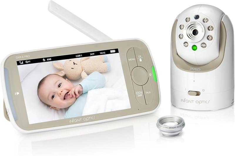 Infant Optics DXR-8 PRO - Patented Active Noise Reduction (ANR), 5” HD Video Baby Monitor with 1 Camera, No WiFi