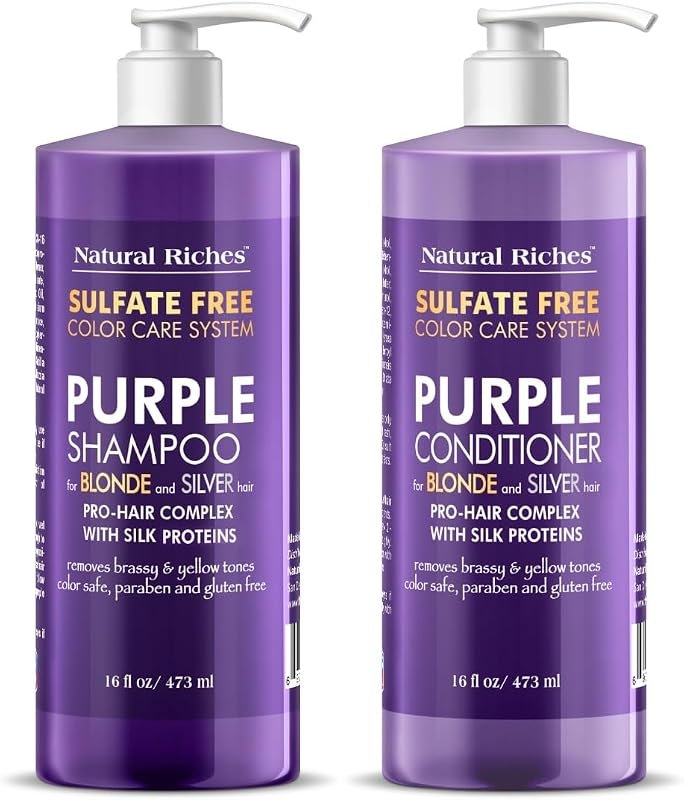 Purple Shampoo & Conditioner Set for Silver Hair, Sulfate Free, 16 Fl Oz — Amazon Serves getting the most out o for