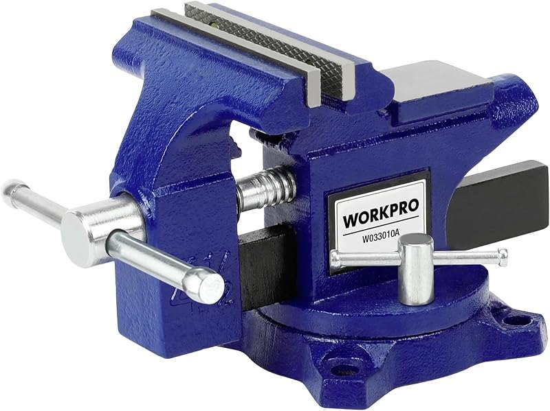 WORKPRO Bench Vise, 4-1/2" Vice for Workbench — Clamps, discs, and scrapers. kit for clamps discs scrapers