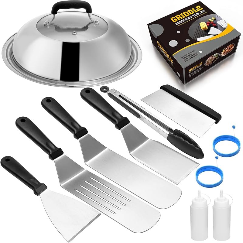 Griddle Accessories Compatible with Blackstone and Camp Chef, Flat Top Griddle Scraper Tool with Melting Dome for