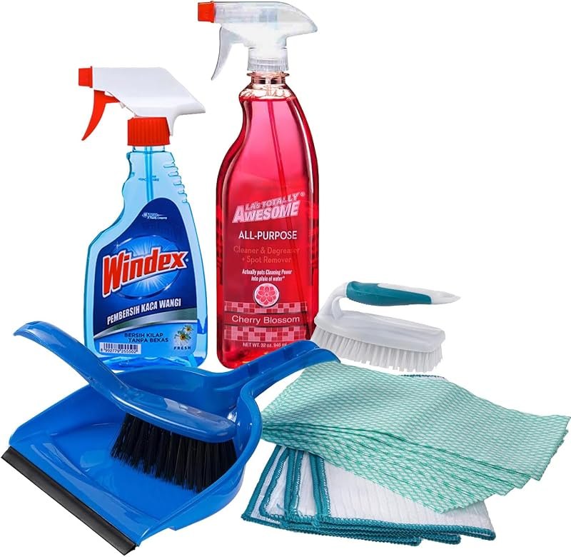 Dorm Room Multipurpose Cleaning Kit Value Pack with All-Purpose Cleaner, WINDEX® Glass Cleaner & More — Chemicals and