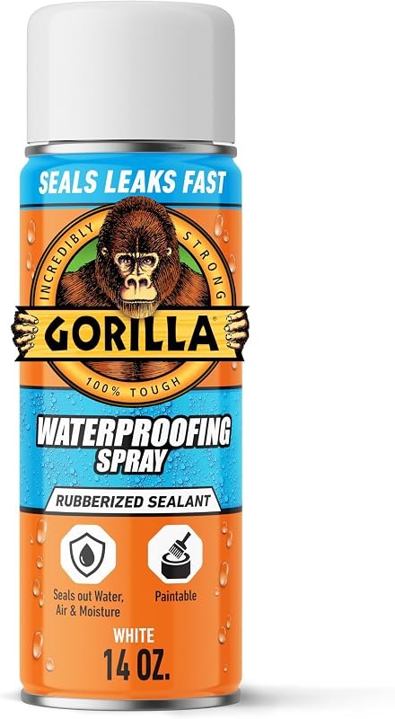 Gorilla Waterproofing Spray, White, 16 oz, Flexible Rubberized Coating — Roof tar for roof tar