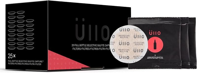 Ullo Full Bottle Replacement Filters (25pack) With Selective Sulfite Technology To Make Any Wine Histamine and Sulfite