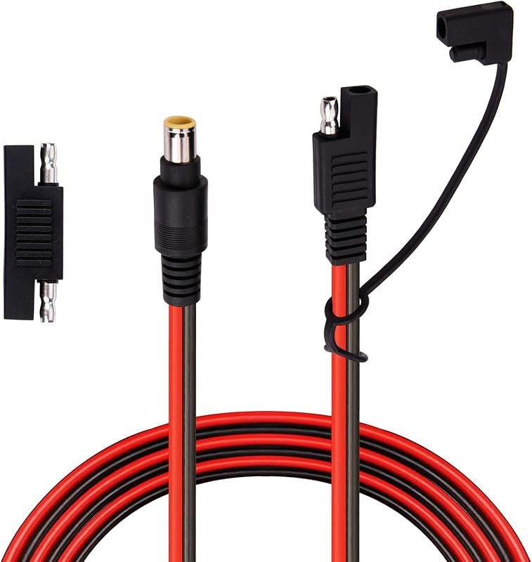 DC 8mm Male to SAE Connector Adapter 14 Gauge Cable Wire Compatible with Explorer 160 240 500 1000 GZ Portable Backup