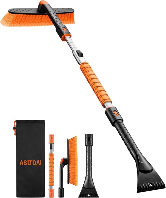 46" Extendable 2-in-1 Snow Brush & Ice Scrapers for Car Windshield — snow cleaning kit amazon for snow cleaning kit