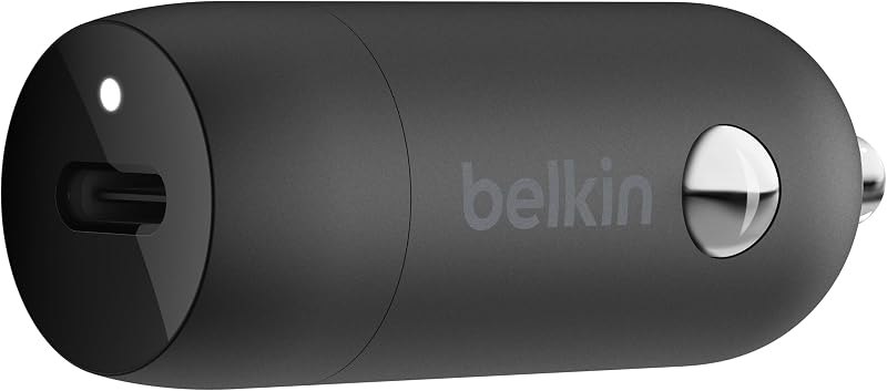 Belkin USB-C Fast Car Charger 20W-Black (iPhone Fast Charger Compatible with iPhone 12 Pro Max/12/12 Pro/ 12 Mini