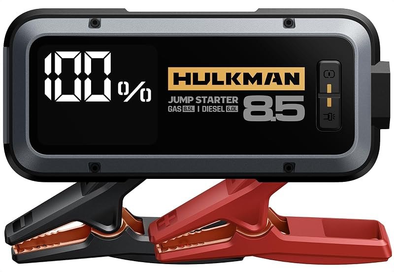 Hulkman Alpha85 Smart Portable Jump Starter, 2000A Battery Booster Pack with LED Display, Flashlight, 74Wh Power Bank