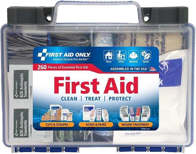 First Aid Only 91248 OSHA-Compliant First Aid Kit, All-Purpose 50-Person Emergency First Aid Kit for Business