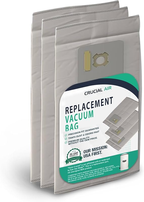 3 Valet & VacuMaid Vacuum Bags Compatible With AstroVac, Part # HPB2HPK & HPB2H, Fits Models: H1P, P70, SR36, SR38
