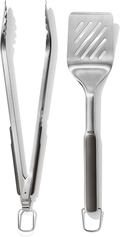 OXO Outdoor Grilling Turner and Tongs Set — best outdoor griddle spatula set for outdoor griddle spatula set