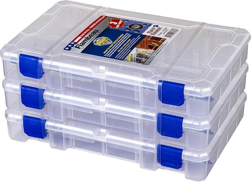 Flambeau Outdoors 4007 Tuff Tainer 3-Pack, 36 Zerust Dividers, Clear Boxes — Tackle that does not rust in the tra for