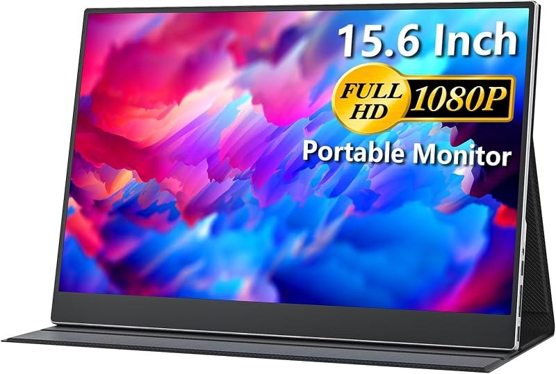 cocopar Portable Monitor 15.6 Inch 1080P FHD 60Hz 85% sRGB Travel Monitor with Speaker HDMI USB-C Second Screen for