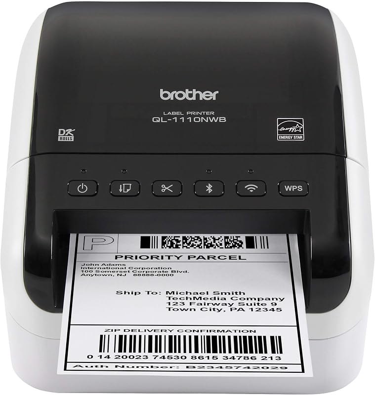 Brother QL-1110NWB Wide Format, Shipping, Postage and Barcode Professional Thermal Label Printer with Wireless