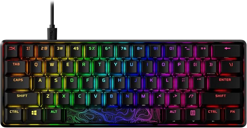 HyperX Alloy Origins 60 - Mechanical Gaming Keyboard, Ultra Compact 60% Form Factor, Double Shot PBT Keycaps, RGB LED