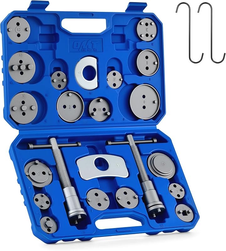 OMT 24pc Brake Caliper Compression Tool with Adapters & Hangers, Sandblast — Amazon Serves getting the most out o for