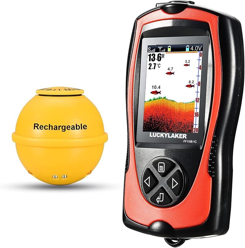 LUCKYLAKER Sonar Kayak Fish Finder Portable Water Handheld Depth Finder Boat Transducer Wireless Fish Finders Sea LCD