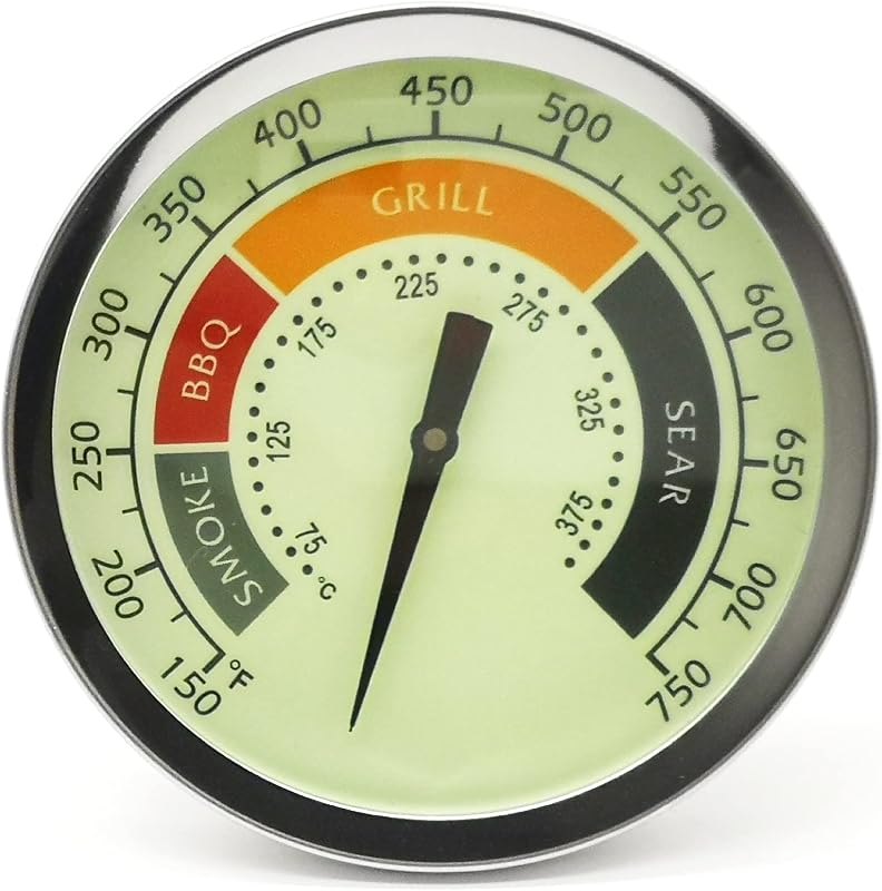 3 1/8” Accurate Luminous BBQ Thermometer Gauge for Oklahoma Joe’s Smokers 3695528R06 & Most Charcoal Pellet Wood Pit