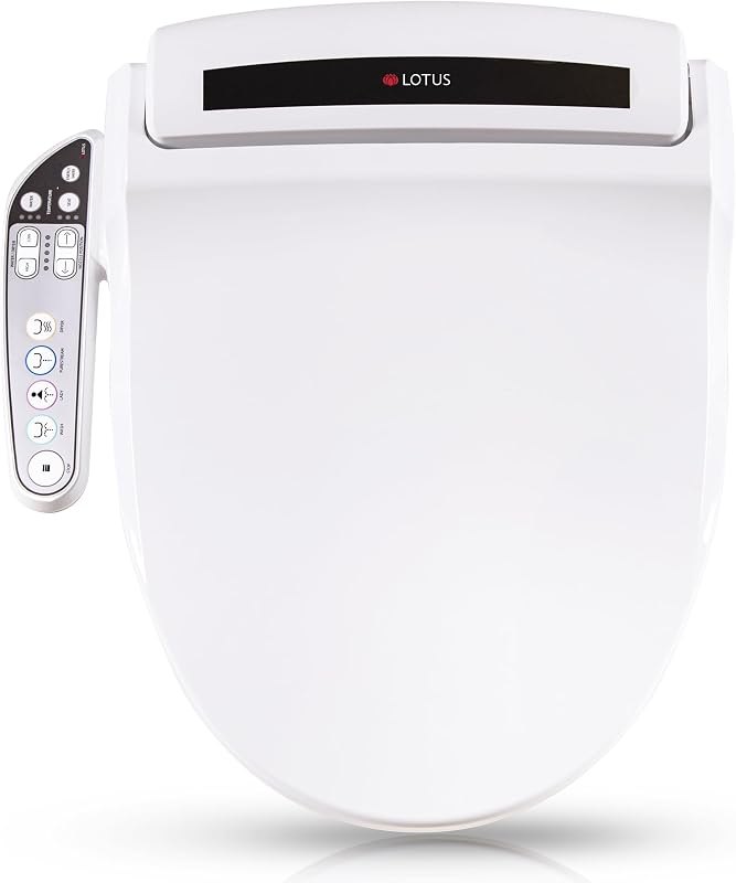 Lotus Bidet Seat ATS-800 Round, Heated Seat, Temperature Controlled Wash, Warm Air Dryer, Easy DIY Installation, Made