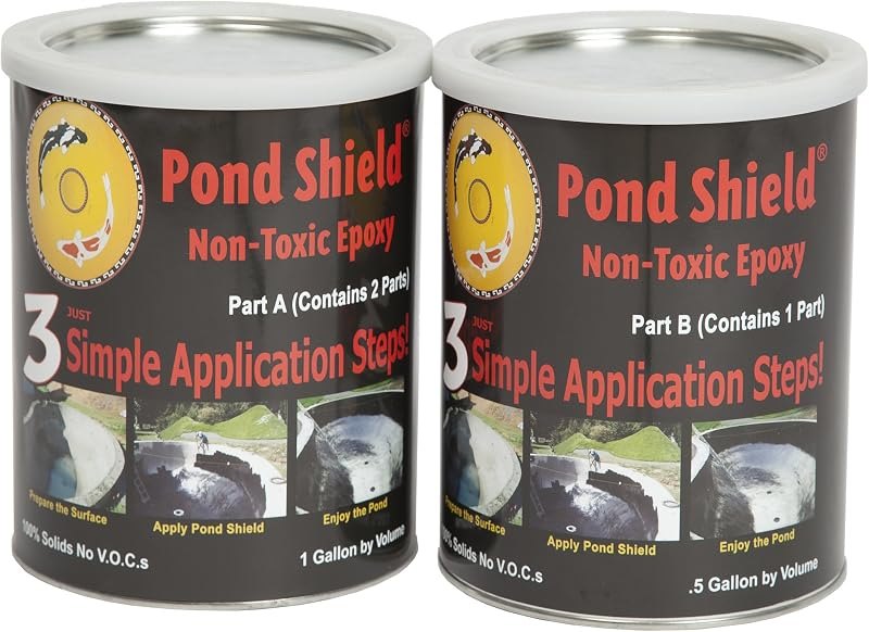 Pond Armor SKU-Dblue-GAL Delta Blue Pond Shield 1.5 Gallon Kit Non-Toxic epoxy Coating — pond leak sealer for pond