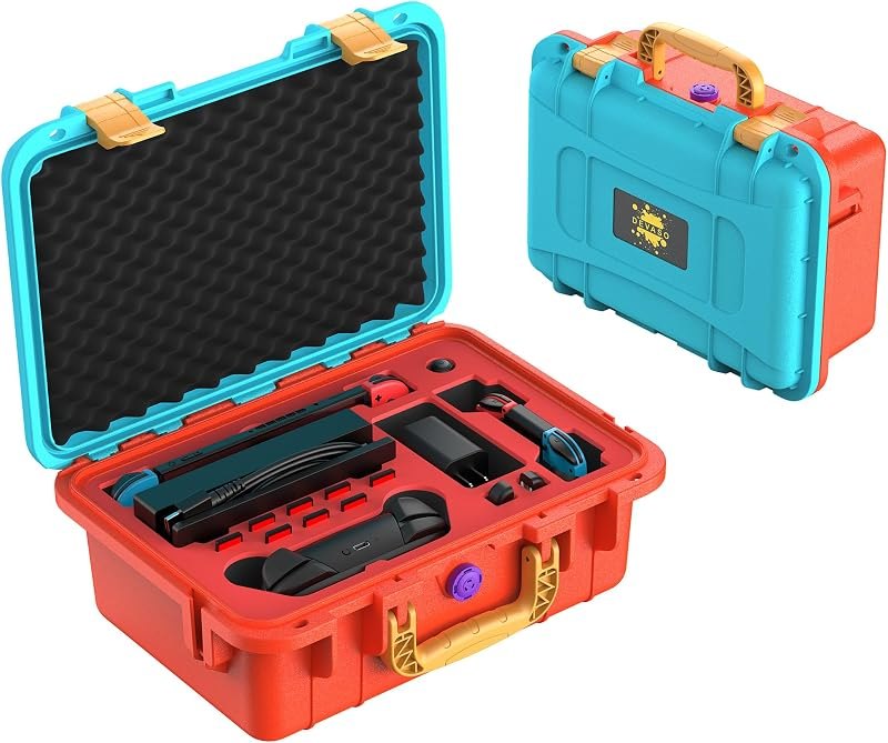 DEVASO Carrying Case for Nintendo Switch/Switch OLED, Professional Deluxe Waterproof Travel Bag Soft Lining Hard Case