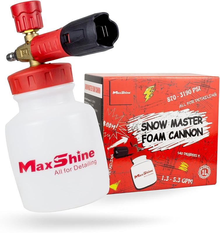 Maxshine Universal Snow Master Foam Cannon - 1/4” Quick Connect, High-Pressure Washer Gun - Ideal for Washing Cars
