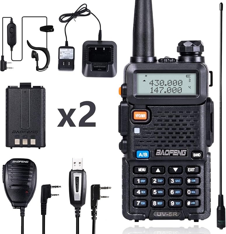 UV-5R 8 Watt Ham Radio BaoFeng Radio with Extra 1800mAh Battery and 771 Antenna Dual Band Ham Radio Handheld Includes