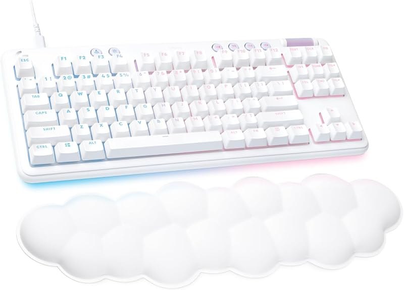 Logitech G713 Wired Gaming Keyboard with LIGHTSYNC RGB Lighting, Tactile Switches (GX Brown), and Keyboard Palm Rest