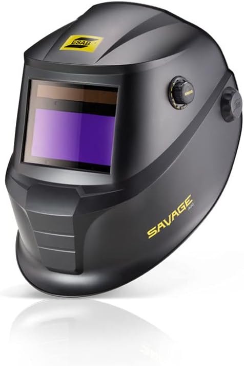 ESAB 0700000490 SAVAGE A40 Black Auto-Darkening Welding Helmet, External Shade Adjustment, Four Arc Sensor Auto