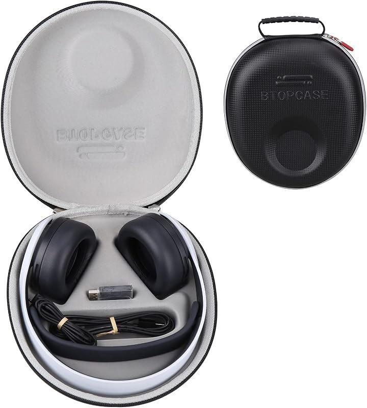 Hard EVA Protective Carrying Storage Cover Case for Sony PULSE 3D Wireless Headset Sony PS5 Headset (Black with Slot)