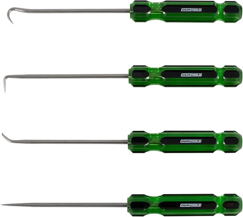 OEMTOOLS 4Pc Hook And Pick Set for Separating Wires, Small Fuses, O-Rings — kit for home tool kit