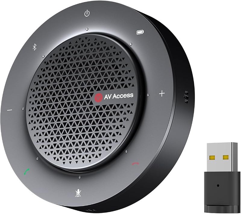 Bluetooth Conference Speakerphone, 360° 4-Mic Pickup, USB & Wireless — USB conference speakerphone for usb conference