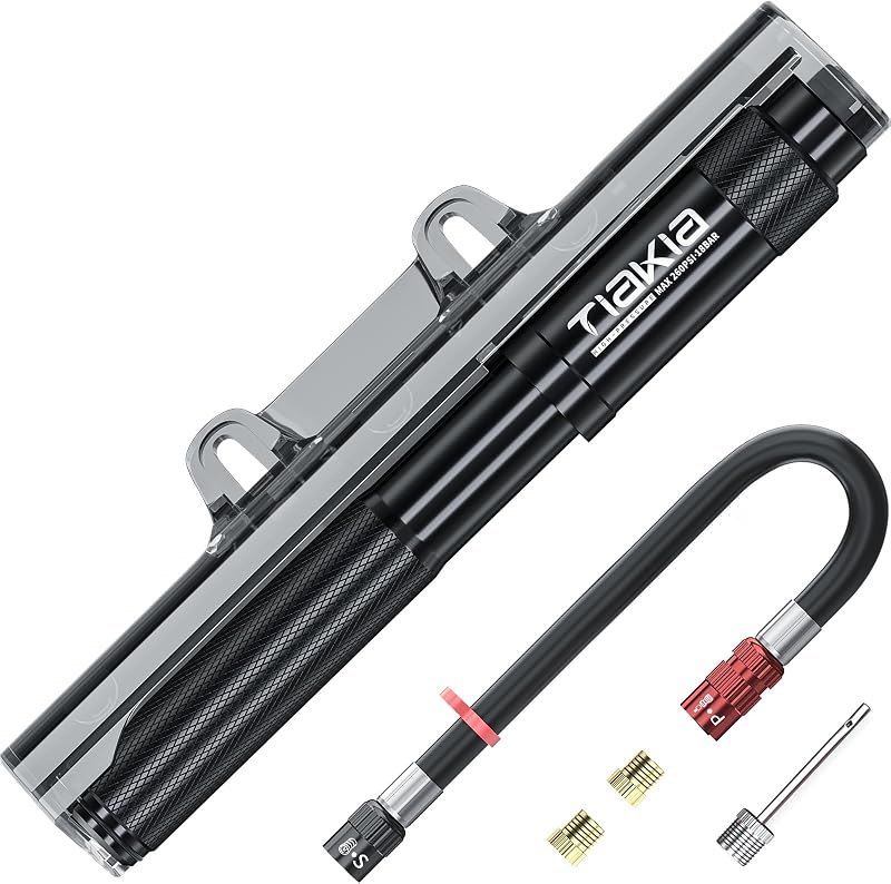 Tiakia Mini Bike Pump, 260PSI High Pressure for Road & Mountain Bikes — best bicycle pumps for bicycle pumps