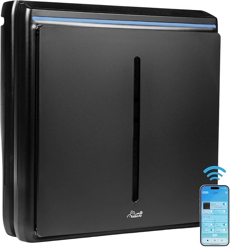 Rabbit Air A3 SPA-1000N HEPA Air Purifier, Pet Allergy, Black — carbon filter air purifier for hepa filter replacement