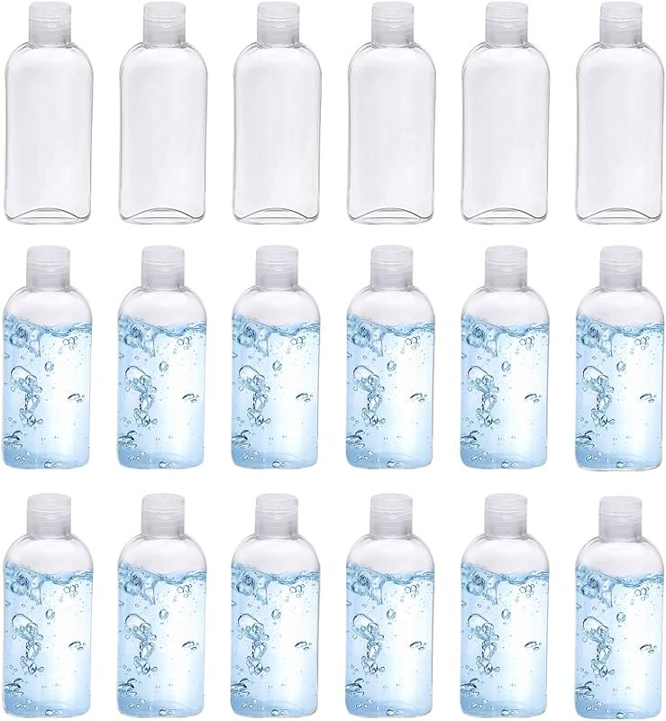 18-Pack 3.4 oz Clear PET Empty Squeeze Travel Bottles with Flip Caps