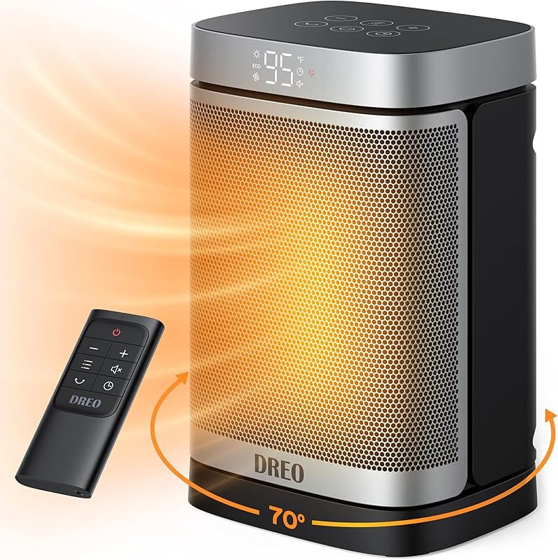 DREO Space Heater, Portable Electric Heaters for Indoor Use with Thermostat — Ceramic space heater for ceramic space