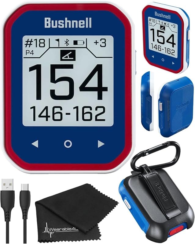 Bushnell Phantom 3 Slope Golf GPS Rangefinder (Blue) with BITE Magnetic Mount and GreenView with Slope-Adjusted